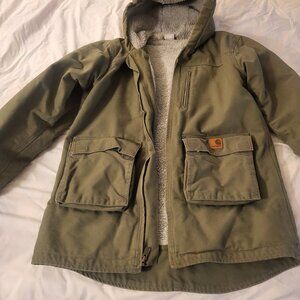 Carhartt Womans Washes Duck Sherpa Lined Jacket, Green, Womans XL 18/20